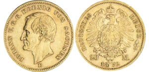 Allemagne - Saxe - Johann - 20 mark 1872 E Allemagne - Saxe - Johann - 20 mark 1872 E