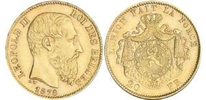 Belgique - Léopold II - 20 francs 1878