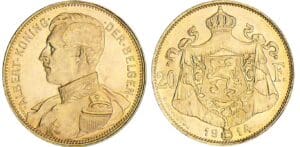 Belgique - Albert - 20 francs 1914 - Légende flamande - Tranche pos B