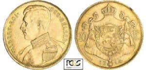Belgique - Albert - 20 francs 1914 - Légende française - Tranche pos. B Belgique - Albert - 20 francs 1914 - Légende française - Tranche pos. B