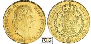 Espagne - Fernando VII - 2 escudos 1820 M (Madrid) Espagne - Fernando VII - 2 escudos 1820 M (Madrid)
