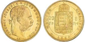 Hongrie - Franz Joseph Ier - 20 korona 1890 Hongrie - Franz Joseph Ier - 20 korona 1890