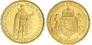 Hongrie - Franz Joseph I - 20 korona 1895 Hongrie - Franz Joseph I - 20 korona 1895