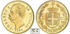 Italie - Umberto I - 20 lire 1881 R (Rome) Italie - Umberto I - 20 lire 1881 R (Rome)