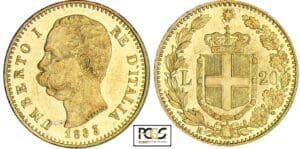 Italie - Umberto I - 20 lire 1883 R (Rome) Italie - Umberto I - 20 lire 1883 R (Rome)