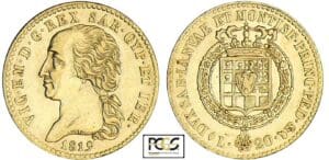 Italie - Sardaigne - Vittorio Emanuele I - 20 lire 1819 (Turin) Italie - Sardaigne - Vittorio Emanuele I - 20 lire 1819 (Turin)