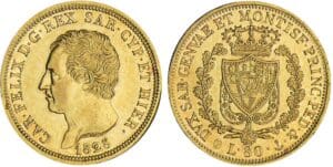 Italie - Sardaigne - Carlo Felice - 80 lire 1828 (Gênes) Italie - Sardaigne - Carlo Felice - 80 lire 1828 (Gênes)
