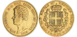 Italie - Sardaigne - Carlo Alberto - 20 lire 1832 (Gênes) Italie - Sardaigne - Carlo Alberto - 20 lire 1832 (Gênes)