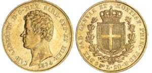 Italie - Sardaigne - Carlo Alberto - 20 lire 1834 (Turin) Italie - Sardaigne - Carlo Alberto - 20 lire 1834 (Turin)