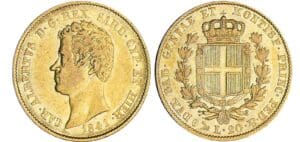 Italie - Sardaigne - Carlo Alberto - 20 lire 1841 (Gênes) Italie - Sardaigne - Carlo Alberto - 20 lire 1841 (Gênes)
