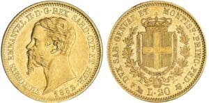 Italie - Vittorio Emanuele II - 20 lire 1852 (Gênes) Italie - Vittorio Emanuele II - 20 lire 1852 (Gênes)