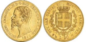 Italie - Vittorio Emanuele II - 20 lire 1860 (Gênes) Italie - Vittorio Emanuele II - 20 lire 1860 (Gênes)