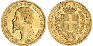 Italie - Vittorio Emanuele II - 20 lire 1860 M (Milan) Italie - Vittorio Emanuele II - 20 lire 1860 M (Milan)
