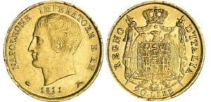 Italie - Règne d'Italie - 20 lire 2ème type 1811 M (Milan)