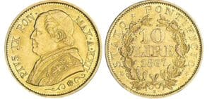 Italie - Vatican - Pie IX - 10 lire 1867 Anno XXII Italie - Vatican - Pie IX - 10 lire 1867 Anno XXII