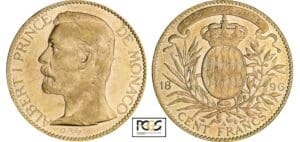 Monaco - Albert I - 100 francs 1896 A (Paris) Monaco - Albert I - 100 francs 1896 A (Paris)