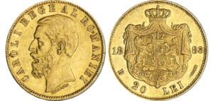 Roumanie - Carol I - 20 lei 1883 Roumanie - Carol I - 20 lei 1883