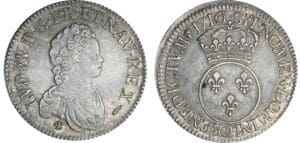 Louis XV - Ecu vertugadin - 1716 CC (Besançon) flan réf Louis XV - Ecu vertugadin - 1716 CC (Besançon) flan réf