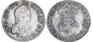 Louis XV - Ecu vertugadin - 1716 H (La Rochelle) flan réf Louis XV - Ecu vertugadin - 1716 H (La Rochelle) flan réf