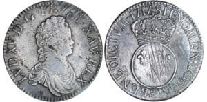 Louis XV - Ecu vertugadin - 1717 & (Aix) flan neuf Louis XV - Ecu vertugadin - 1717 & (Aix) flan neuf