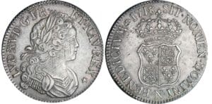Louis XV - Ecu de France-Navarre - 1718 N (Montpellier) Louis XV - Ecu de France-Navarre - 1718 N (Montpellier)