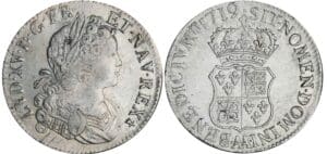 Louis XV - Ecu de France-Navarre - 1719 AA (Metz) Louis XV - Ecu de France-Navarre - 1719 AA (Metz)