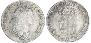 Louis XV - Ecu de France-Navarre - 1719 AA (Metz) 19 sur 18 Louis XV - Ecu de France-Navarre - 1719 AA (Metz) 19 sur 18