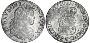 Louis XV - Ecu de France-Navarre - 1719 O (Riom) Louis XV - Ecu de France-Navarre - 1719 O (Riom)
