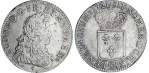 Louis XV - Ecu de France - 1721 C (Caen) flan réf Louis XV - Ecu de France - 1721 C (Caen) flan réf