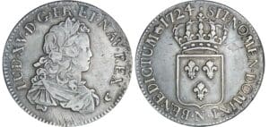 Louis XV - Ecu de France - 1724 N (Montpellier) flan neuf Louis XV - Ecu de France - 1724 N (Montpellier) flan neuf