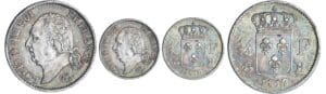 1/4 de franc Louis XVIII au buste nu - 1817 B (Rouen) 1/4 de franc Louis XVIII au buste nu - 1817 B (Rouen)