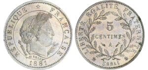 5 centimes type Merley - 1881 essai