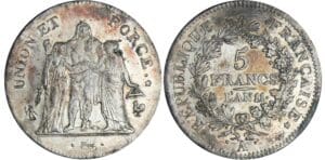 5 francs Hercule union et force - An 11 A (Paris) 5 francs Hercule union et force - An 11 A (Paris)