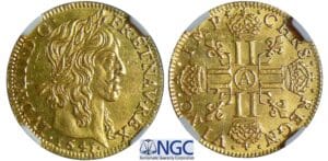 Louis XIII - Louis d’or à la mèche longue - 1641 A (Paris) Louis XIII - Louis d’or à la mèche longue - 1641 A (Paris)