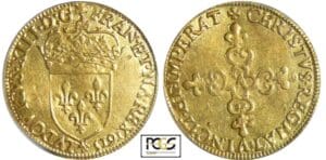Louis XIII - Ecu d’or frappe au marteau - 1615 A (Paris) Louis XIII - Ecu d’or frappe au marteau - 1615 A (Paris)