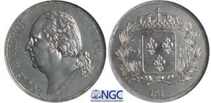 2 francs Louis XVIII au buste nu - 181 - Essai 2 francs Louis XVIII au buste nu - 181 - Essai