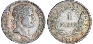 1 franc Napoléon revers empire - 1813 T (Nantes)