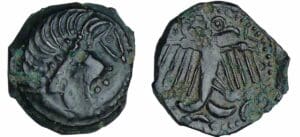Carnutes - Bronze à l'aigle et à la rouelle (52 av. J.-C.)