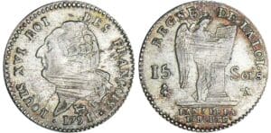 15 sols type FRANCOIS - 1791 .A (Paris) 2ème sem - Léopard