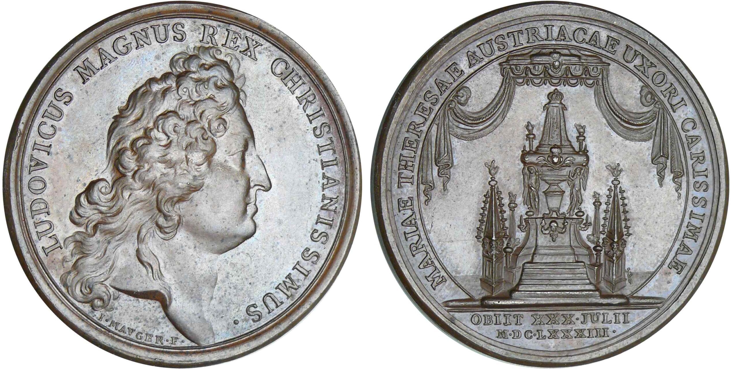 Louis XIV - Médaille - Mort de la reine - 1683 Louis XIV - Médaille - Mort de la reine - 1683