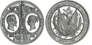 Napoléon III - Médaille - Visite de Napoléon II en Angleterre - 1855 Napoléon III - Médaille - Visite de Napoléon II en Angleterre - 1855