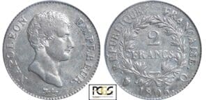 2 francs Napoléon empereur 1806 Q (Perpignan) 2 francs Napoléon empereur 1806 Q (Perpignan)