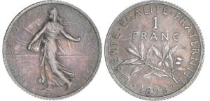 1 franc Semeuse - 1898 flan mat 1 franc Semeuse - 1898 flan mat