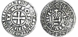 Jean II le Bon - Maille blanche - 1ère émission 14 mai 1351