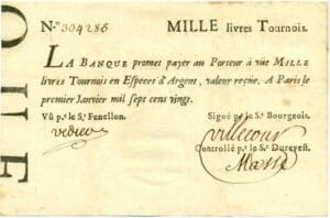 Banque de Law - Billet de 1000 livres tournois - 1er janvier 1720