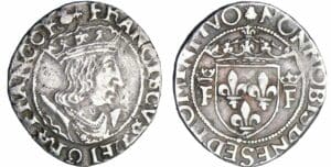 François 1er - 1/2 teston - 13ème type - Dijon François 1er - 1/2 teston - 13ème type - Dijon