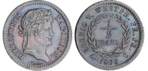Allemagne - Westphalie - Jérome Napoléon - ½ frank - 1808 C (Cassel) - Essai en bronze