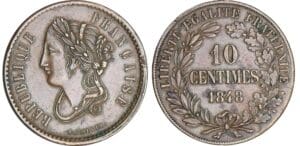 Deuxième république - 10 centimes concours de Boivin 1848 Deuxième république - 10 centimes concours de Boivin 1848