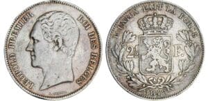 Belgique - Léopold 1er - 2 1/2 francs 1848