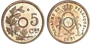 Belgique - Albert I - 5 centimes 1931 - Essai légende française Belgique - Albert I - 5 centimes 1931 - Essai légende française